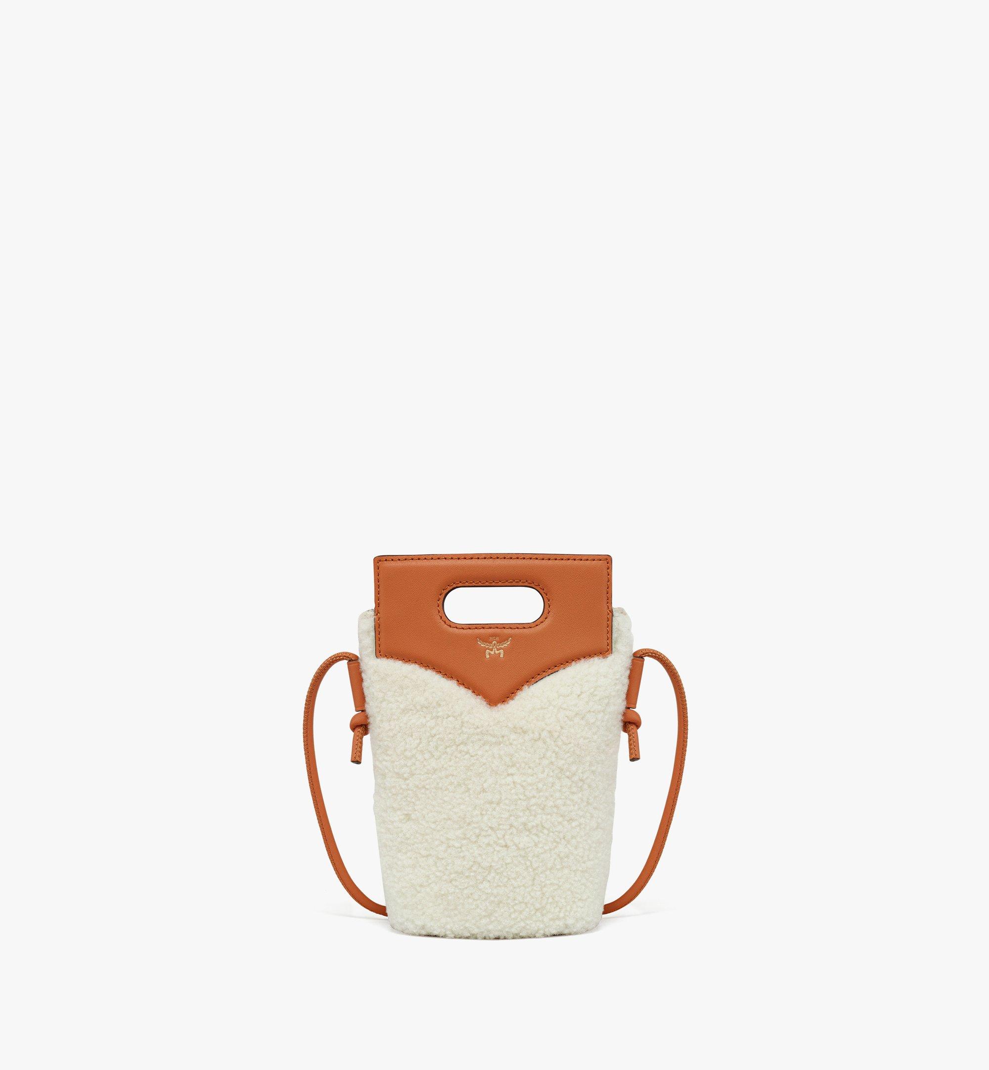 Diamond Crossbody Pouch in Shearling and Calf Leather 1